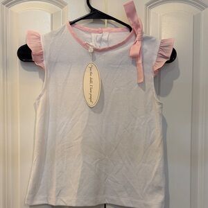 Charming Pink and White Kids Sleeveless Blouse